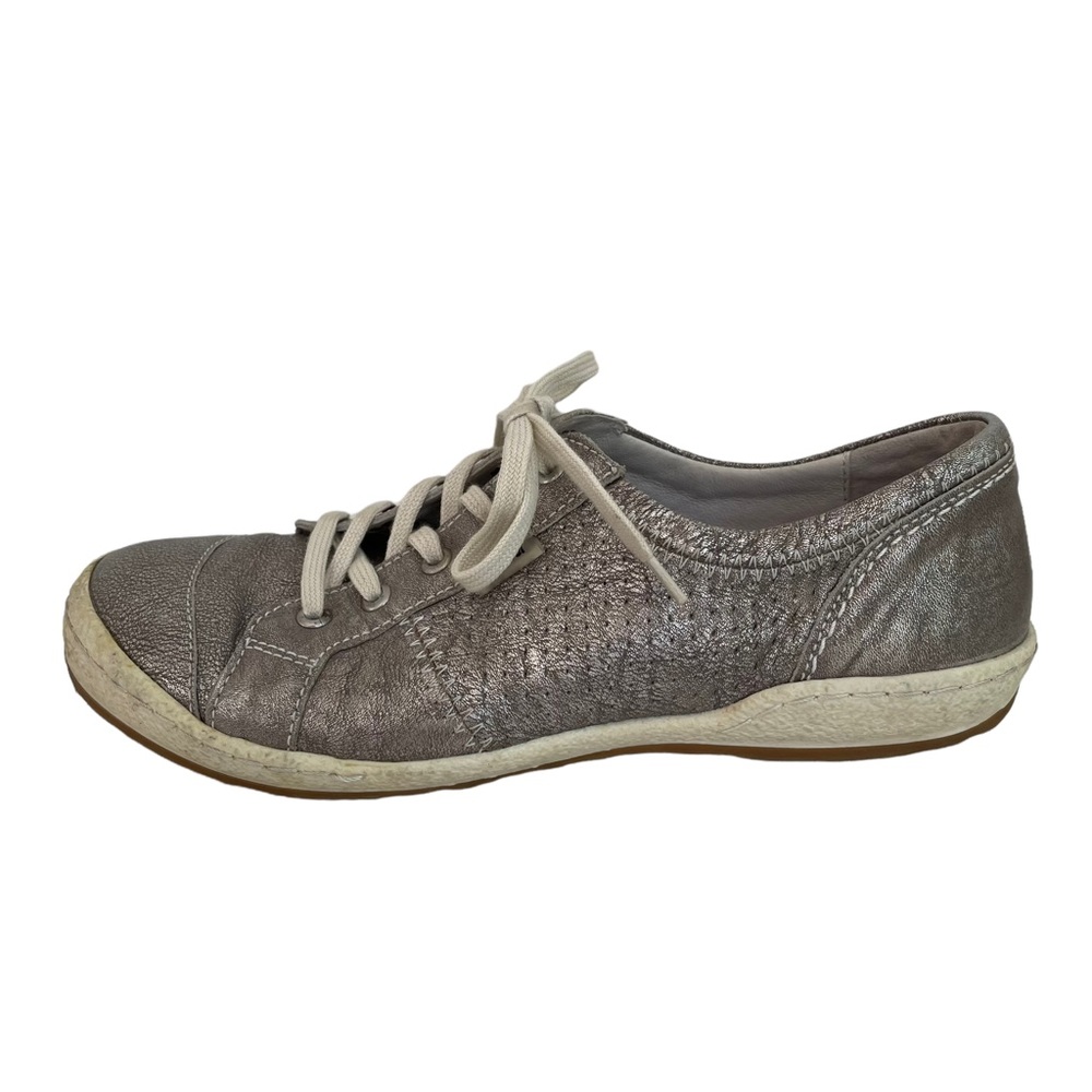 Josef Seibel Leather Metallic Caspian Sneakers 7 - Picture 5 of 13